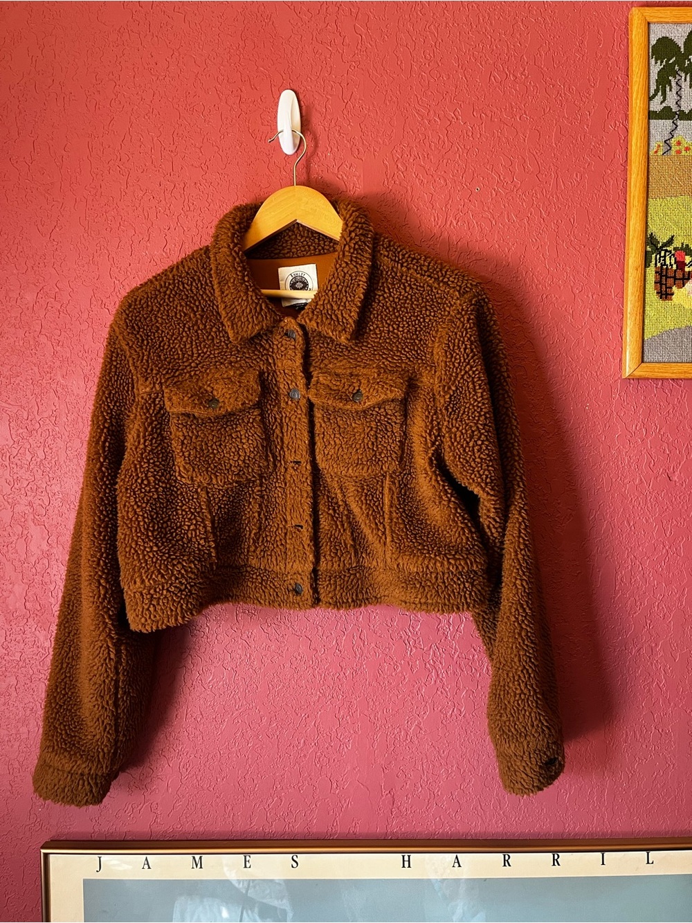 Cropped Teddy Fleece Jacket